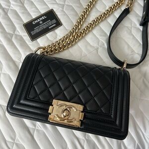 Chanel Lambskin Quilted Small Boy Flap Black